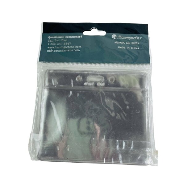 Vinyl ID Badge Holder Insert Clips 12 Pcs Horizontal Clear Pouch u - Picture 3 of 4